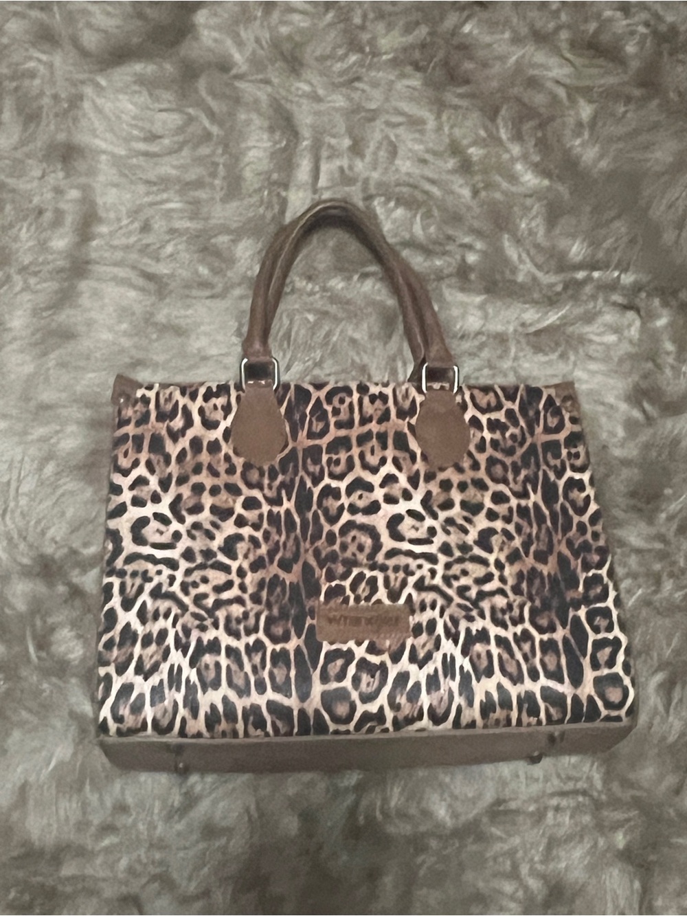 Wrangler Leopard Print Tote in Brown and Black - Picture 9 of 9